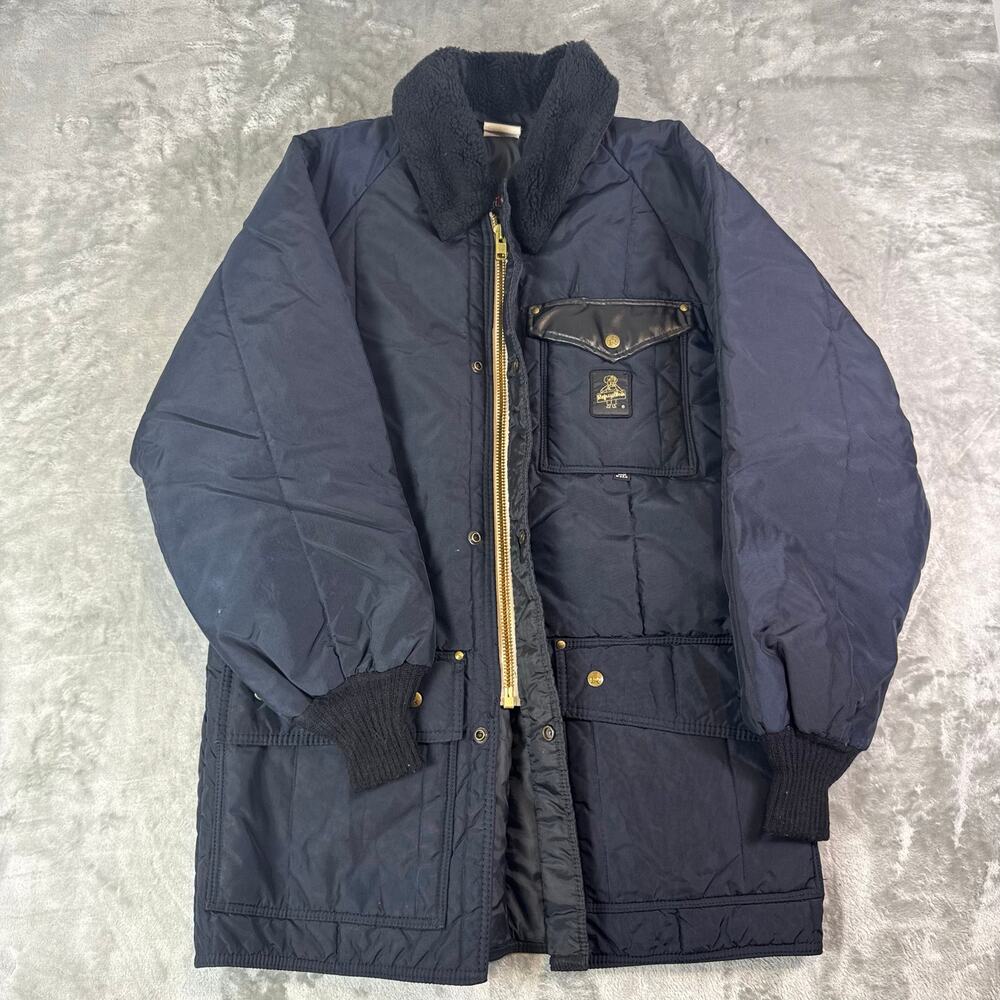 VTG 80s Refrigiwear sherpa collar utility gorpcore long jacket mens Large-Tall
